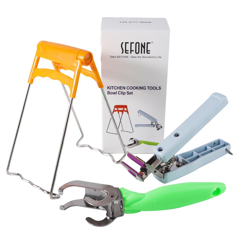 SEFONE Hot Plate Gripper, Kitchen Hot Dish Bowl Plate Clip Anti Scalding Dish Plate Tongs for Microwave Toaster Oven Steamer Air Fryer Pans - Image 1